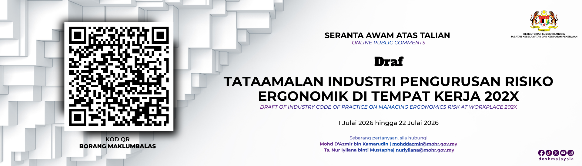 SERANTA AWAM DALAM TALIAN TATAAMALAN INDUSTRI PENGURUSAN RISIKO ERGONOMIK DI TEMPAT KERJA 202X