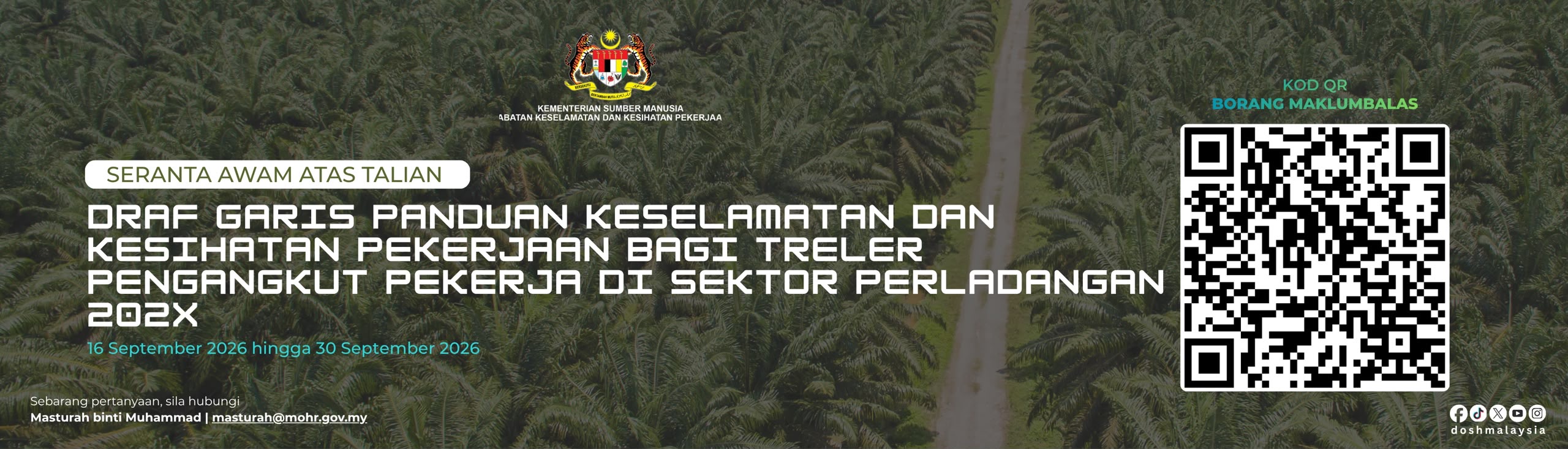 Garis Panduan Keselamatan dan Kesihatan Pekerjaan Bagi Treler Pengangkut Pekerja di Sektor Perladangan 202X
